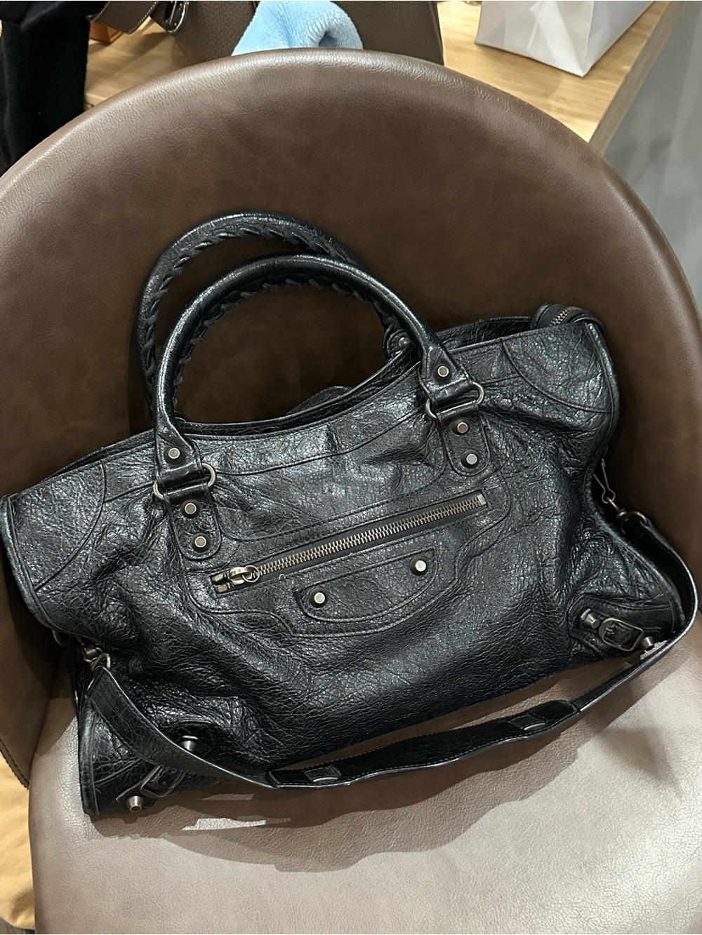 Balenciaga Black Classic City Leather Satchel Bag